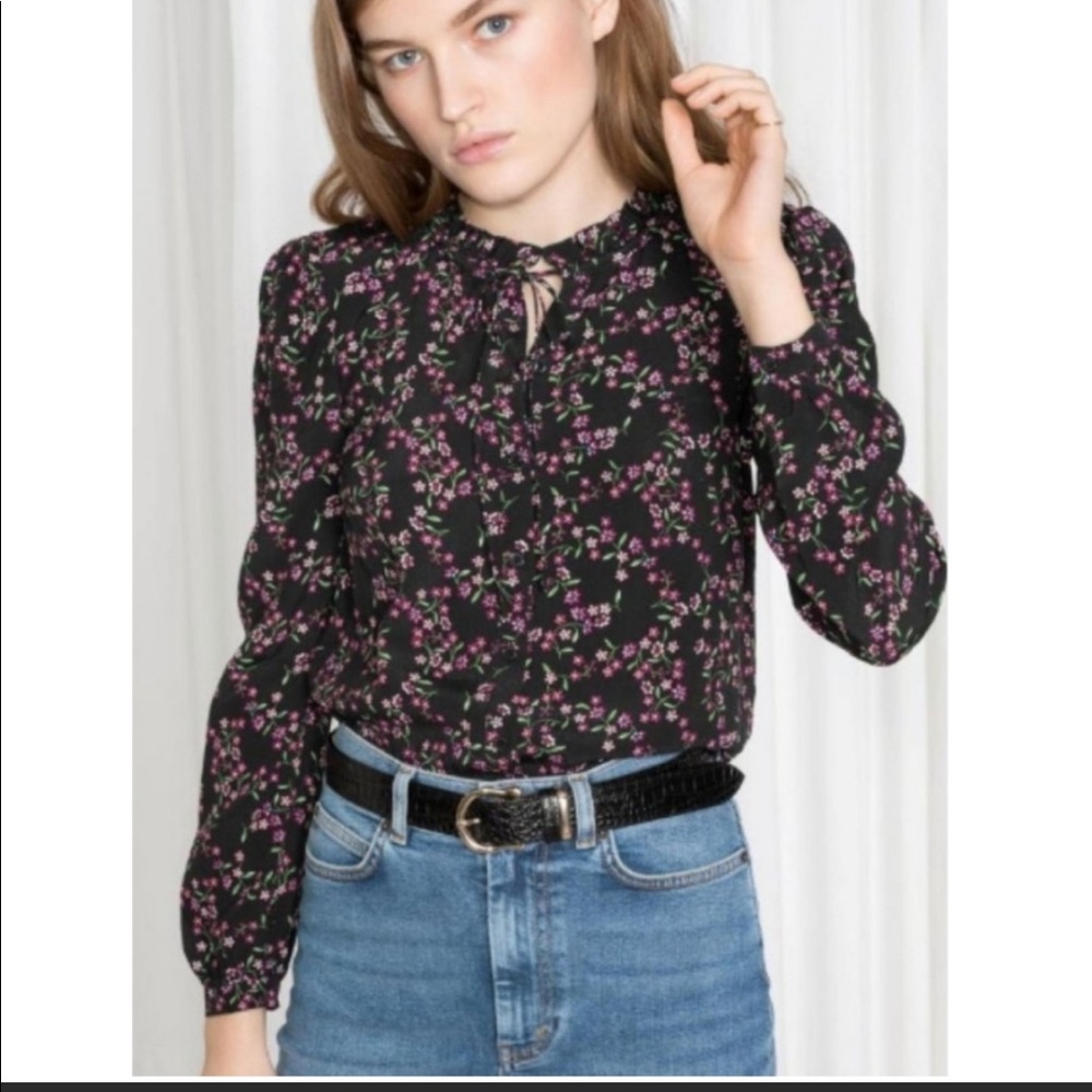& Other Stories - Floral Button Up Blouse